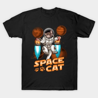 Cute Space Cat Adorable Kitty Astronaut T-Shirt